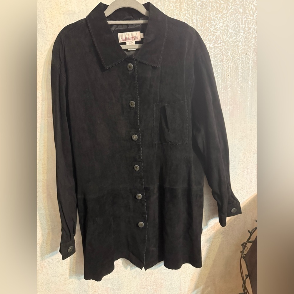 NWT Silhouette Black Trench Coat, Raw edges, Side Slits For Easy sitting.
